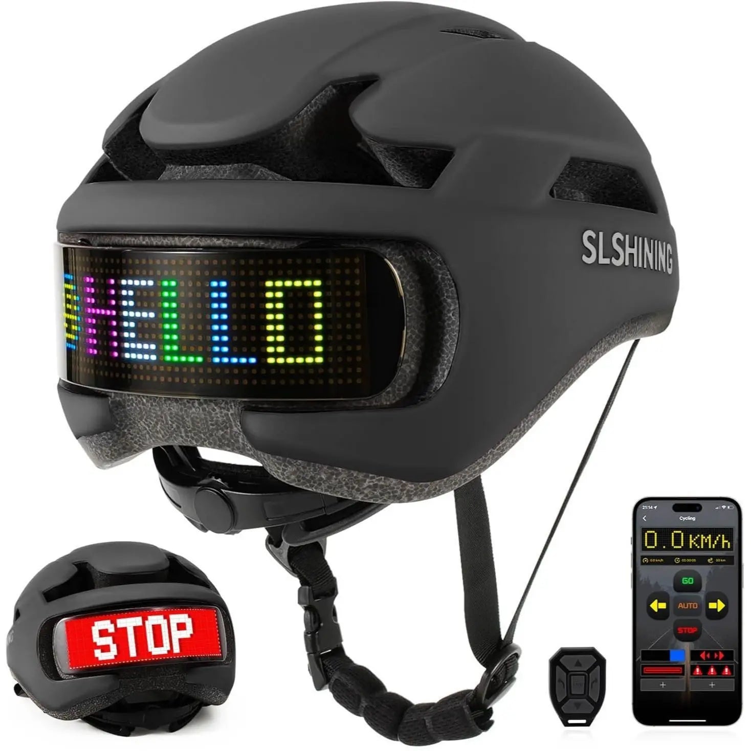 Smart LED Bike Helmet with Remote Control, Ventilated Cycling Helmet, CPSC Certified Safety Protection for Road & Commuter Riding