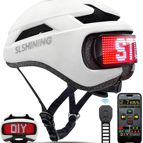 Smart LED Bike Helmet with Remote Control, Ventilated Cycling Helmet, CPSC Certified Safety Protection for Road & Commuter Riding
