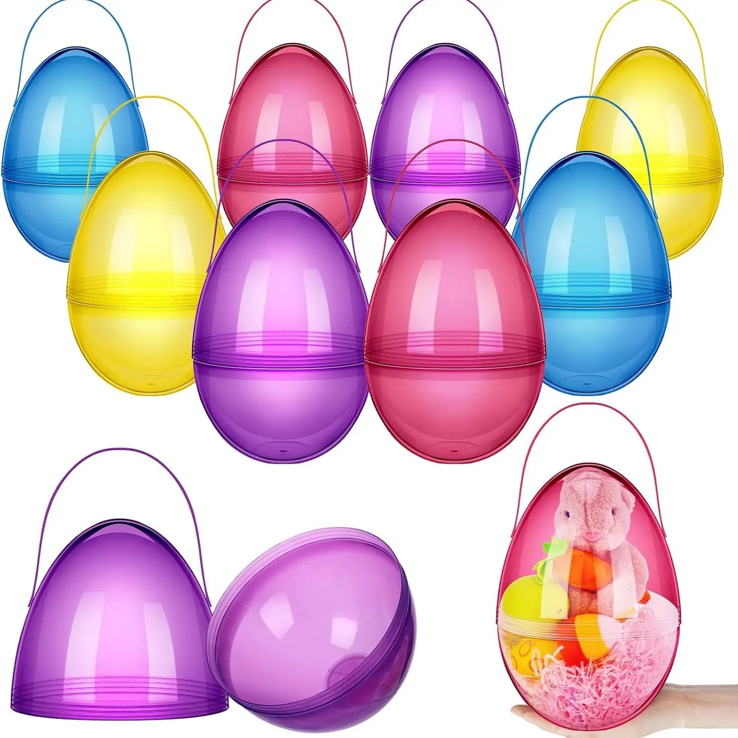 Jumbo Easter Eggs 10” w/ Handle 4/8 Pack