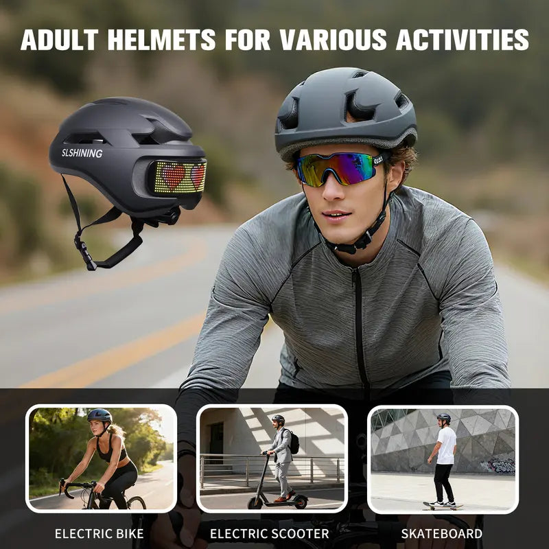 Smart LED Bike Helmet with Remote Control, Ventilated Cycling Helmet, CPSC Certified Safety Protection for Road & Commuter Riding