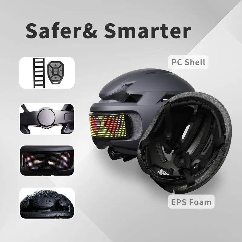 Smart LED Bike Helmet with Remote Control, Ventilated Cycling Helmet, CPSC Certified Safety Protection for Road & Commuter Riding